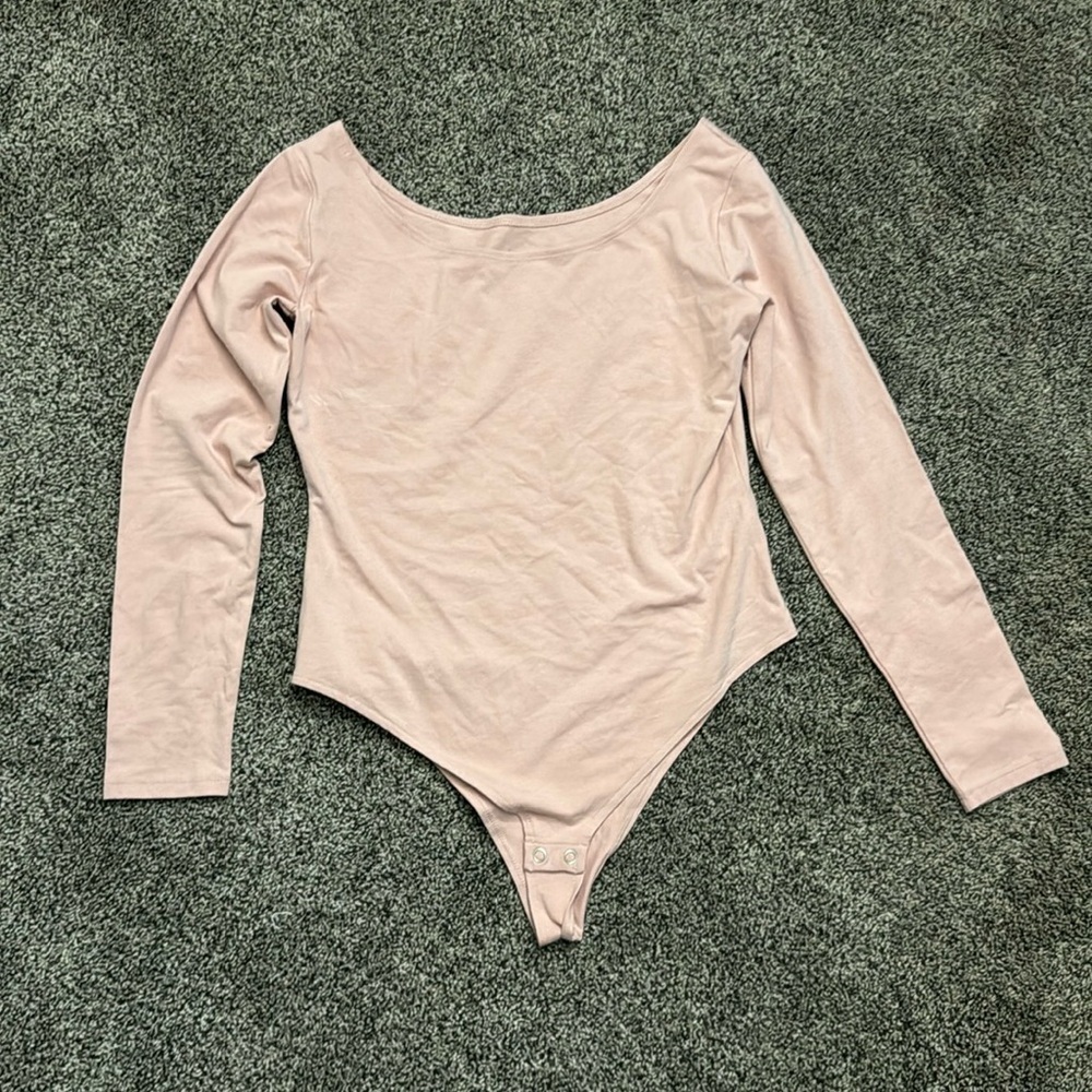 A New Day Mauve Long Sleeve Bodysuit Medium